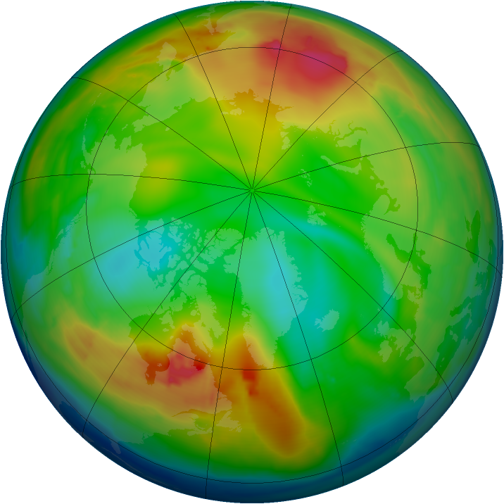 Arctic ozone map for 14 December 2009